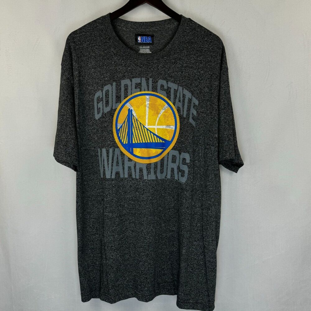 NBA Golden Warriors Basketball T-Shirt 2XL Gray Short Sleeve Logo